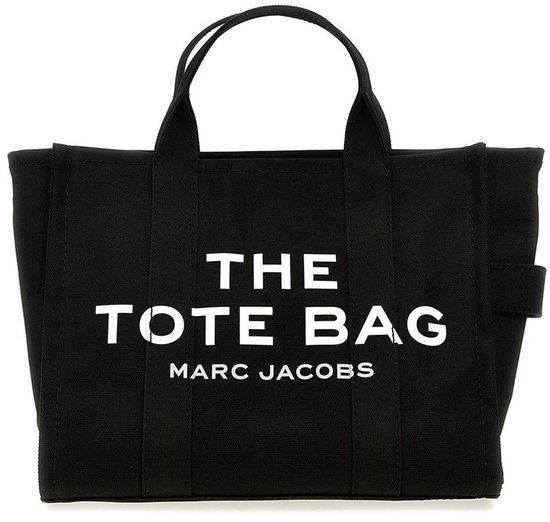 MARC JACOBS Dames De MEDIUM Tote Bag Zwart Textiel Handtas 0191267798288
