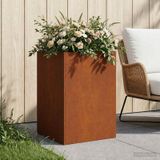 Prolenta Maison Exclusive - Jardinière d'extérieur, aspect rouille, 40 x 40 x 75 cm, en acier résistant aux intempéries