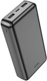 Hoco Powerbank 20.000 mAh - Compacte Noodlader - Grote Capaciteit - 2x USB-A - USB-C & Micro-USB Input - LED Indicator - Universeel voor Telefoon & Tablet - Zwart