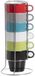 Secret de Gourmet Mokken Colorama - 6x stuks in metalen rekje - Keramiek - glans afwerking - 260 ml - 8 x 9 cm