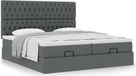 Maison Exclusive - Lit plateforme avec matelas, gris foncé, 200x200 cm, textile
