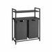Songmics VASAGLE 2 x 46L Panier à linge, 92L, Rectangulaire, Tissu, MDF, Acier, Noir, Gris