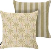 Beliani CALIA - Set van 2 tuinkussens - Beige/Groen - Polyester