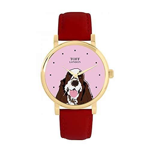 Toff London Bruin Wit Cocker Spaniel Hoofd Hondenhorloge