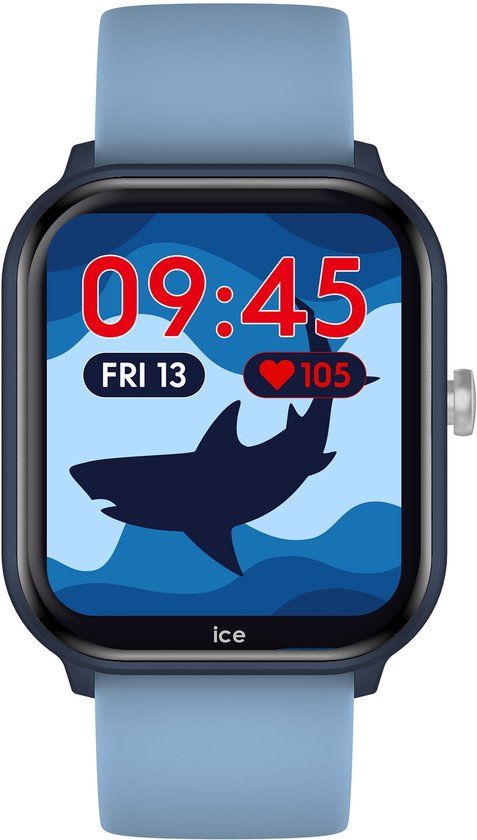 Ice-Watch ICE smart junior 3.0 Blue Light blue 1,75 AMOLED - Rechthoekig blauw verbonden jongenshorloge met siliconen band - 024296 (1,75 inch)
