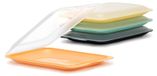 Boîte à charcuterie - Set de 4 - Empilable - Lavable au lave-vaisselle - 17 x 3,2 x 25,2 cm - Blanc