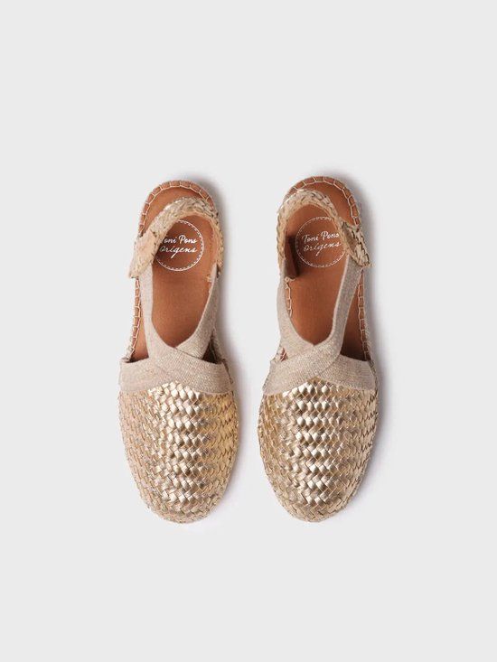 Toni Pons Gesloten espadrille voor dames van gevlochten leer met sleehak | SIRACUSA