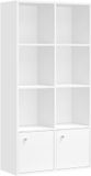 65,8 VASAGLE Boekenkast met 4 planken en 2 vakken met deuren - 29 x 65,8 x 130 cm - Wolkenwit