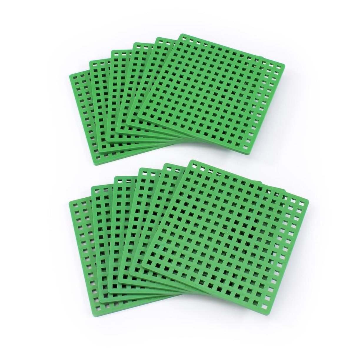 PlusPlus Baseplate 12-Pack, Green, Construction Toy