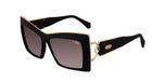 Cazal Lunettes de soleil unisexe noir géométrique gris 55mm