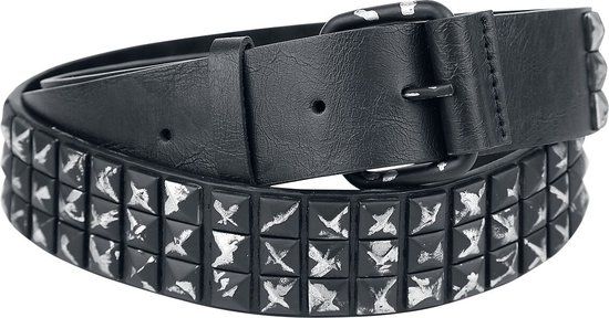 Rock Rebel by EMP Zwarte riem met studs in used look - Unisex - 100 cm