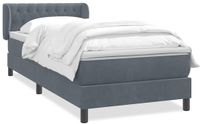 vidaXL Boxspring met matras fluweel donkergrijs 80x220 cm