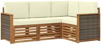 vidaXL - Acacia Hout Bank Loungeset 4-zits Natuurlijk en Crème