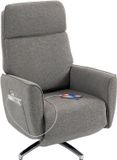 Homcom Elektrische relaxfauteuil - Linnenstof - Grijs