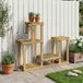 vidaXL Plantenstandaard Wit 90 x 25 x 73 cm Massief Acacia Hout