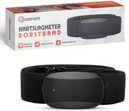 Quarum Capteur de fréquence cardiaque de poitrine – Capteur de fréquence cardiaque Bluetooth avec Podomètre – IP67 – Réglable 65-95 cm – Convient à la Course à pied, au Cyclisme & au Fitness – Noir