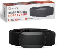 Quarum Capteur de fréquence cardiaque de poitrine – Capteur de fréquence cardiaque Bluetooth avec Podomètre – IP67 – Réglable 65-95 cm – Convient à la Course à pied, au Cyclisme & au Fitness – Noir