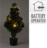 Happy home products BV Sapin avec éclairage - Fibre optique - 45 cm - Blanc chaud