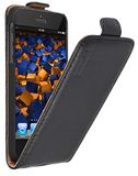 Mumbi Flip Case Zwart Leer voor iPhone SE/5/5S