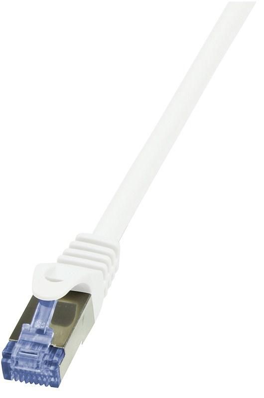 LogiLink RJ45 Netwerk Aansluitkabel CAT 6A S/FTP 1.50 m Wit Vlambestendig, Snagless