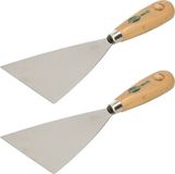 Amig Plamuurmes - 2x - werkbreedte 100 mm - roestvrij staal - houten greep