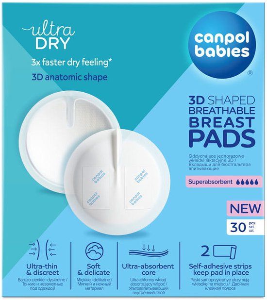 Canpol Babies - Ultradunne Borstkompressen 3D - 30 Stuks - Wit