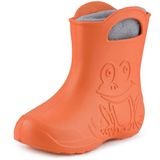 Ladeheid LA-CA-FrogWinter Bottes de pluie pour enfants - Caoutchouc - avec doublure intérieure - EVA - Doublure intérieure lavable - Orange/Gris - 22/23