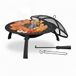 Relaxdays Vuurschaal, Ø kom 51 cm, inklapbare poten, grillrooster, vonkenbescherming, pook, tuinvuurschaal, outdoor, zwart