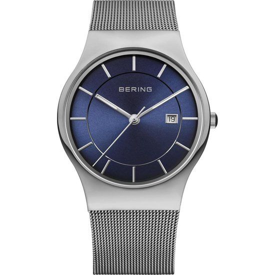 Bering 11938-003 Heren Horloge - 38mm - Blauw/Zilverkleurig