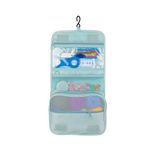 Organizer met ritssluiting voor koffer, organizer voor cosmetica en crèmes van polyester, 22 x 14 x 8 cm, grijs