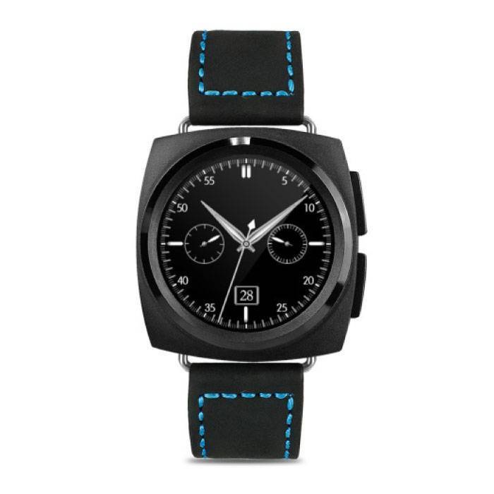 Stuff Certified A11 Smartwatch Smartphone Horloge OLED Android iOS Zwart Leer
