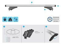 Menabo Blade L | Porte-bagages de toit pour Peugeot - Rifter 2018+ - Aluminium - Longueur 127 cm - Capacité de charge 75 kg - Jeu de 2