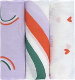Lässig Swaddle Heavenly Soft Happy Rascals Lavender 80 x 80 cm 3-Pack