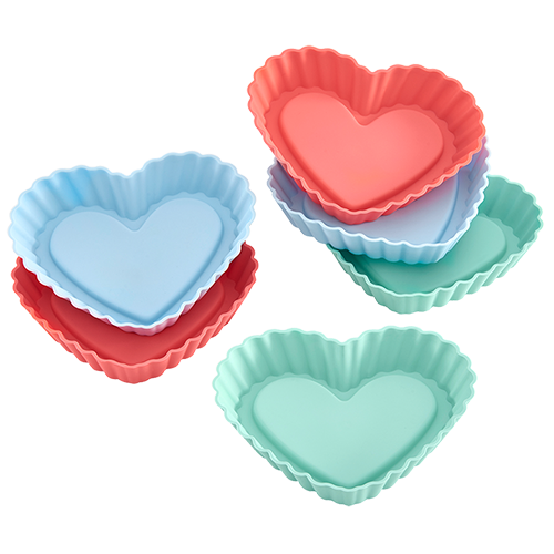 Lurch 83017 - Bakvormen - Silicone - 6 stuks - Blauw/Groen/Rood