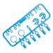 AXIAL 10mm Shock Parts Tree 2 bleu