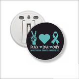 MC Living KadoExpress Button Met Clip 58 MM - Peace Love Cure Myasthenia Gravis
