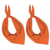Kariban 5x Zakdoek bandana oranje - hoofddoekjes