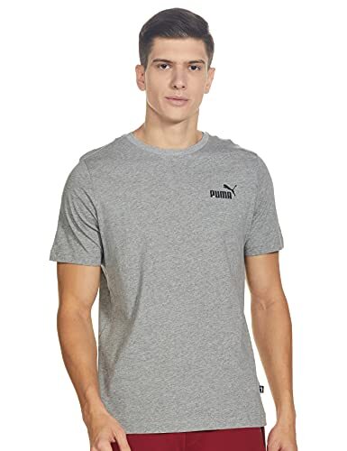 PUMA Herren T-Shirt ESS S Logo Tee, Gray Heather, M, 586668