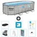Bestway Ovaal Power Steel Swim Vista Zwembad - Steenprint - 549 x 274 x 122 - Inclusief Pomp - Ladder - Afdekzeil - Vloertegels - Verlichting - 8-delig
