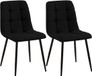CLP Set van 2 Eetkamerstoelen Tilde - Gestoffeerd - Metalen Onderstel - belastbaar tot 150 kg - Stof/zwart