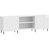 Maison Exclusive - meuble TV, blanc laqué, 150 x 31 x 52 cm, en panneau de fibres de bois