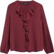 s.Oliver Blouse van gekreukelde chiffon met volants bordeaux