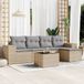 Maison Exclusive - Ensemble de jardin, 6 pièces, avec coussins, beige, en polyrotin