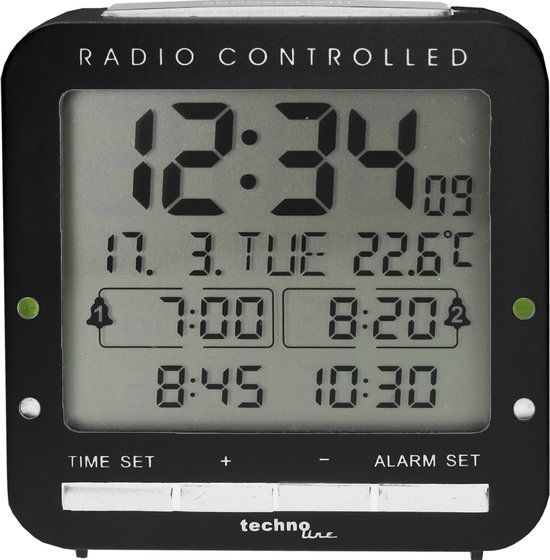 Technoline WT 245 - Wekker - Zwart - Radiogestuurd - Stil uurwerk