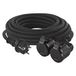 EMOS - IP44 verlengkabel 20 m - 2 geaarde stopcontacten - waterdicht, slagvast, hitte- en koudebestendig - 230 V, 16 A, 3680 W - rubberen isolatie - H05RR-F3G 1,5 mm2 - voor buitengebruik - zwart