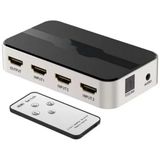 Watio Wave 3-poorts HDMI-duplicator met H-HDMI-ingang en audio-uitgang, zwart materiaal, ideaal voor meerdere aansluitingen