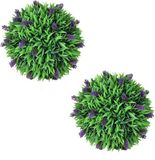 vidaXL 2-delige Kunstbuxussenset bolvormig met lavendel 30 cm