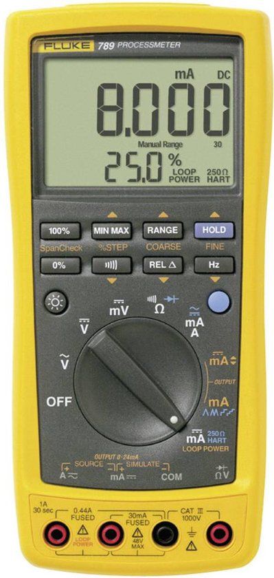 Fluke 789/EUR Multimeter Digitaal Proces-stroomlevering CAT III 1000 V, CAT IV 600 V