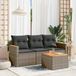 Maison Exclusive - Ensemble de jardin, composé de 4 pièces avec coussins, gris, fabriqué en polyrotin