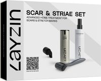 LAYZIN Littekens & Striae Microneedling Set – Dermaroller Kit met 0,55mm & 1,2mm Rollerkoppen – Microneedling voor Littekens, Striae & Huidherstel – Collageen- & Elastine Boost – Inclusief SERUM 04 & Cleansing Spray – Gezicht & Lichaam